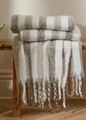 Beechwood Woven Stripe Throw Heath