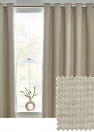 Dawn Textured Blackout Eyelet Curtains Natural