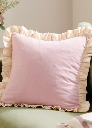 Effie 100% Cotton Ruffle Cushion Petal/Vintage Cream