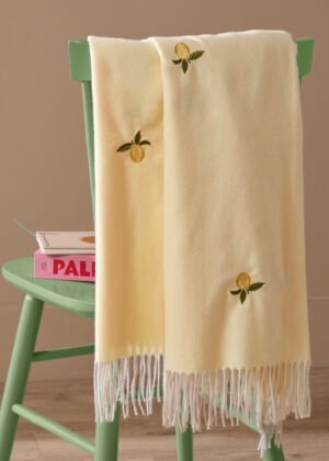 Fruits Lightweight Embroidered Throw Zesty Lemon
