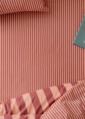 The Ultimate Stripe Fitted Bed Sheet Raspberry Smoothie